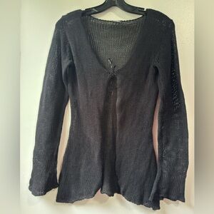 Wooden Ships Charcoal Knit  Lightweight Sweater